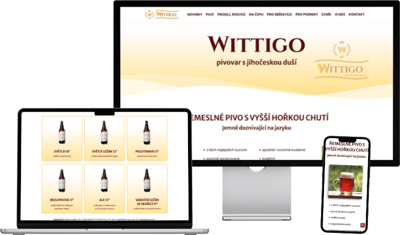 Ukázka webu od Kláry Bílkové - pivovarwittigo.cz
